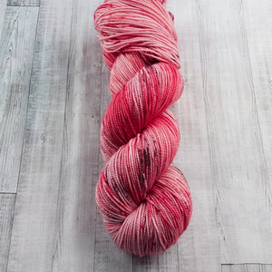 "Pinkish Red" Merino Socks High Twist